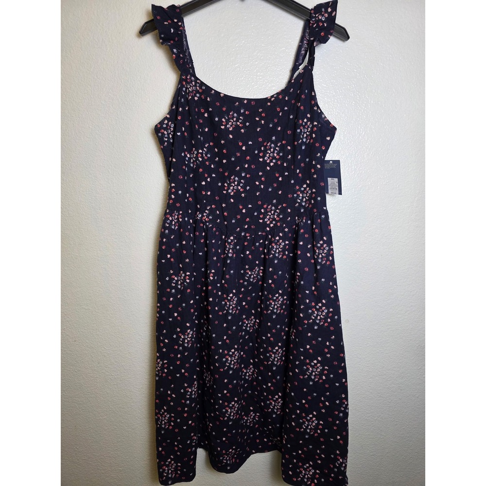 Universal Thread Navy Floral Smocked Back Ruffle Strap Midi Dress XXL NWT